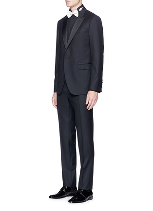 Figure View - Click To Enlarge - LANVIN - Silk satin trim wool tuxedo suit