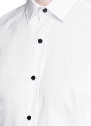 Detail View - Click To Enlarge - LANVIN - Contrast button faille tuxedo shirt