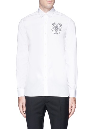 Main View - Click To Enlarge - LANVIN - Lobster cross stitch embroidered shirt