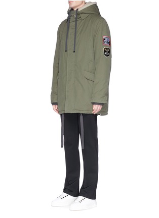 Front View - Click To Enlarge - LANVIN - Lambskin shearling hood padded coat