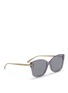 Figure View - Click To Enlarge - MICHAEL KORS - 'Lia' metal temple acetate square sunglasses