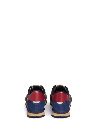 Back View - Click To Enlarge - VALENTINO GARAVANI - 'Rockrunner' camouflage patchwork leather sneakers