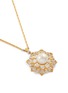  - BUCCELLATI - Diamond pearl 18k yellow gold star openwork pendant necklace