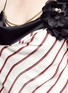 Detail View - Click To Enlarge - LANVIN - Chain and flower brooch stripe satin top