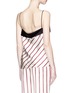 Back View - Click To Enlarge - LANVIN - Chain and flower brooch stripe satin top