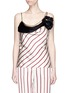 Main View - Click To Enlarge - LANVIN - Chain and flower brooch stripe satin top