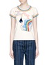 Main View - Click To Enlarge - MARC JACOBS - Rainbow stripe satin appliqué T-shirt