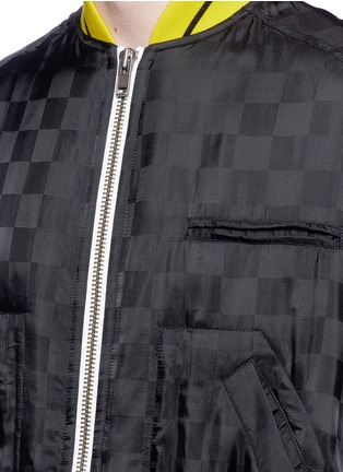 Detail View - Click To Enlarge - HAIDER ACKERMANN - Check raw hem bomber jacket