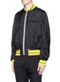 Front View - Click To Enlarge - HAIDER ACKERMANN - Check raw hem bomber jacket