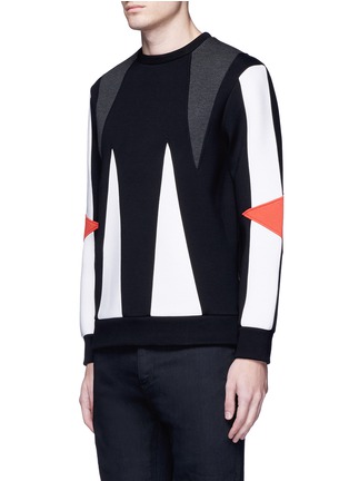 Front View - Click To Enlarge - NEIL BARRETT - 'Abstract Modernist' colourblock sweatshirt