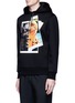 Front View - Click To Enlarge - NEIL BARRETT - x Interview 'Rocky Elton' hybrid print hoodie