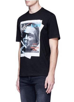 Front View - Click To Enlarge - NEIL BARRETT - x Interview 'Jay De Niro' hybrid print T-shirt
