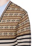 Detail View - Click To Enlarge - CAMOSHITA - Fair Isle stripe cotton cardigan