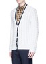 Front View - Click To Enlarge - CAMOSHITA - Cotton cable knit cardigan