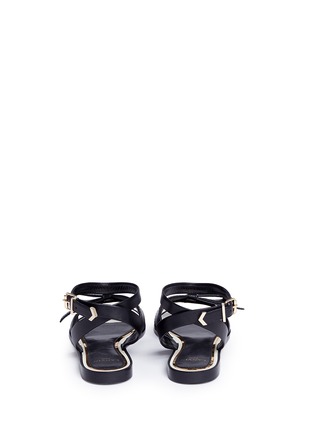 Back View - Click To Enlarge - LANVIN - Bow band ankle strap leather sandals