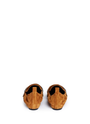Back View - Click To Enlarge - LANVIN - Contrast band suede moccasin loafers