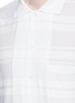 Detail View - Click To Enlarge - CAMOSHITA - Fleece stripe hopsack shirt