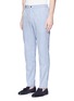Front View - Click To Enlarge - CAMOSHITA - Stripe cotton-silk seersucker pants