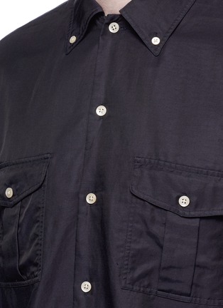 Detail View - Click To Enlarge - CAMOSHITA - Chest pocket cotton-cupro shirt