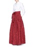 Figure View - Click To Enlarge - ANAÏS JOURDEN - Stripe floral cloqué maxi skirt