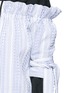 Detail View - Click To Enlarge - GROUND ZERO - Hoodie insert ruffle stripe pullover