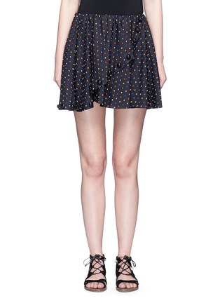 Main View - Click To Enlarge - CAROLINE CONSTAS - Dot fil coupé crossover front mini skirt