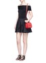 Figure View - Click To Enlarge - CAROLINE CONSTAS - Dot fil coupé crossover front mini skirt