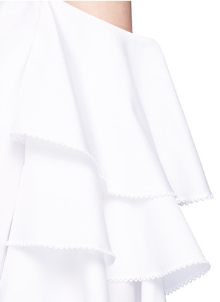 Detail View - Click To Enlarge - CAROLINE CONSTAS - 'Carmen' ruffle sleeve bustier off-shoulder top