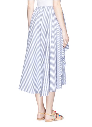 Back View - Click To Enlarge - CAROLINE CONSTAS - 'Adelle' stripe drape front skirt