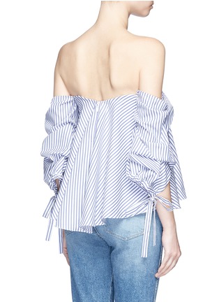 Back View - Click To Enlarge - CAROLINE CONSTAS - 'Gabriella' stripe bustier off-shoulder top