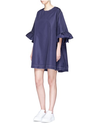 Figure View - Click To Enlarge - XIAO LI - Ruffle sleeve oversized dress