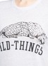 Detail View - Click To Enlarge - ZOE KARSSEN - 'Wild Things' slogan and leopard print linen T-shirt