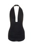 Main View - Click To Enlarge - NORMA KAMALI - 'Halter Bill' shirred plunge V-neck one-piece swimsuit