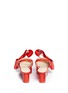 Back View - Click To Enlarge - DELPOZO - Oversized bow appliqué leather wedge platform