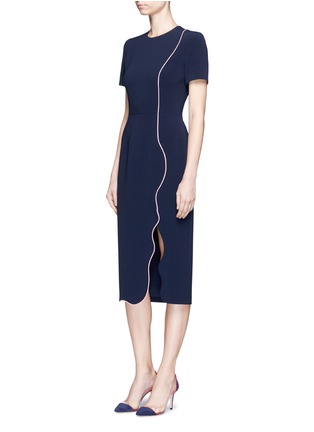 Figure View - Click To Enlarge - ROKSANDA - 'Sabra' wavy trim cady dress