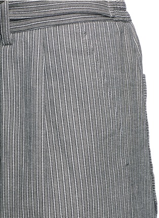 Detail View - Click To Enlarge - THE WORLD IS YOUR OYSTER - Tie waist woven stripe shorts
