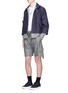 Figure View - Click To Enlarge - THE WORLD IS YOUR OYSTER - Tie waist woven stripe shorts