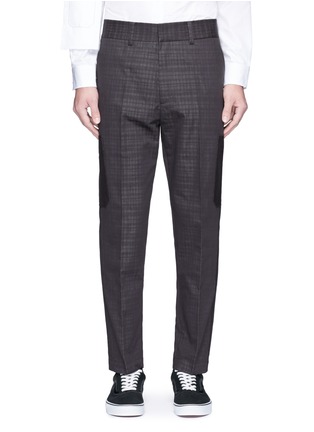 Main View - Click To Enlarge - THE WORLD IS YOUR OYSTER - Check plaid elastic back pants