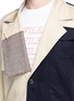 Detail View - Click To Enlarge - THE WORLD IS YOUR OYSTER - Houndstooth patch colourblock trench coat