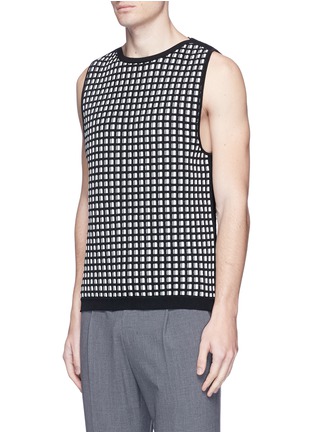 Front View - Click To Enlarge - WOOYOUNGMI - Textured grid knit vest