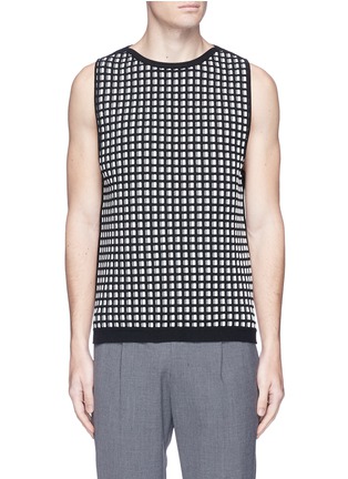 Main View - Click To Enlarge - WOOYOUNGMI - Textured grid knit vest