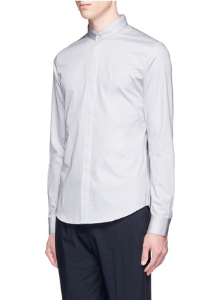 Front View - Click To Enlarge - WOOYOUNGMI - Mandarin collar twill shirt