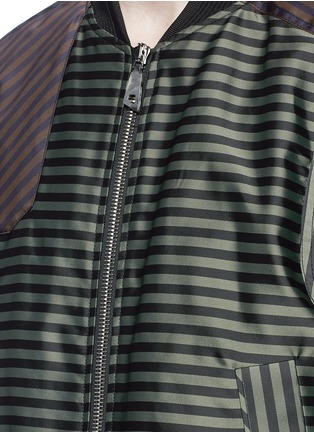 Detail View - Click To Enlarge - WOOYOUNGMI - Mix stripe panel bomber jacket