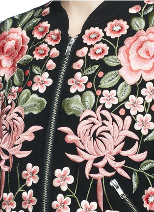 Detail View - Click To Enlarge - NEEDLE & THREAD - Beaded floral embroidered bomber jacket