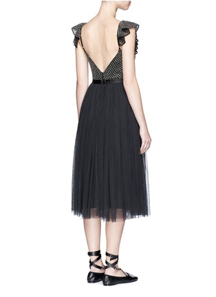 Back View - Click To Enlarge - NEEDLE & THREAD - 'Swan' sequin mesh bodice tulle dress