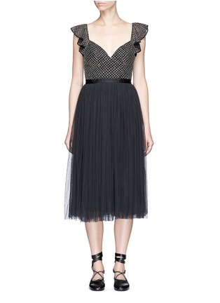 Main View - Click To Enlarge - NEEDLE & THREAD - 'Swan' sequin mesh bodice tulle dress