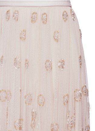Detail View - Click To Enlarge - NEEDLE & THREAD - Floral embellished tulle maxi skirt