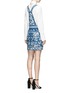 Back View - Click To Enlarge - NEEDLE & THREAD - Floral embroidered denim pinafore dress