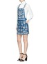Figure View - Click To Enlarge - NEEDLE & THREAD - Floral embroidered denim pinafore dress
