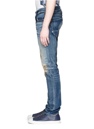 Detail View - Click To Enlarge - DENHAM - 'Razor' paint spot stitch distressed jeans